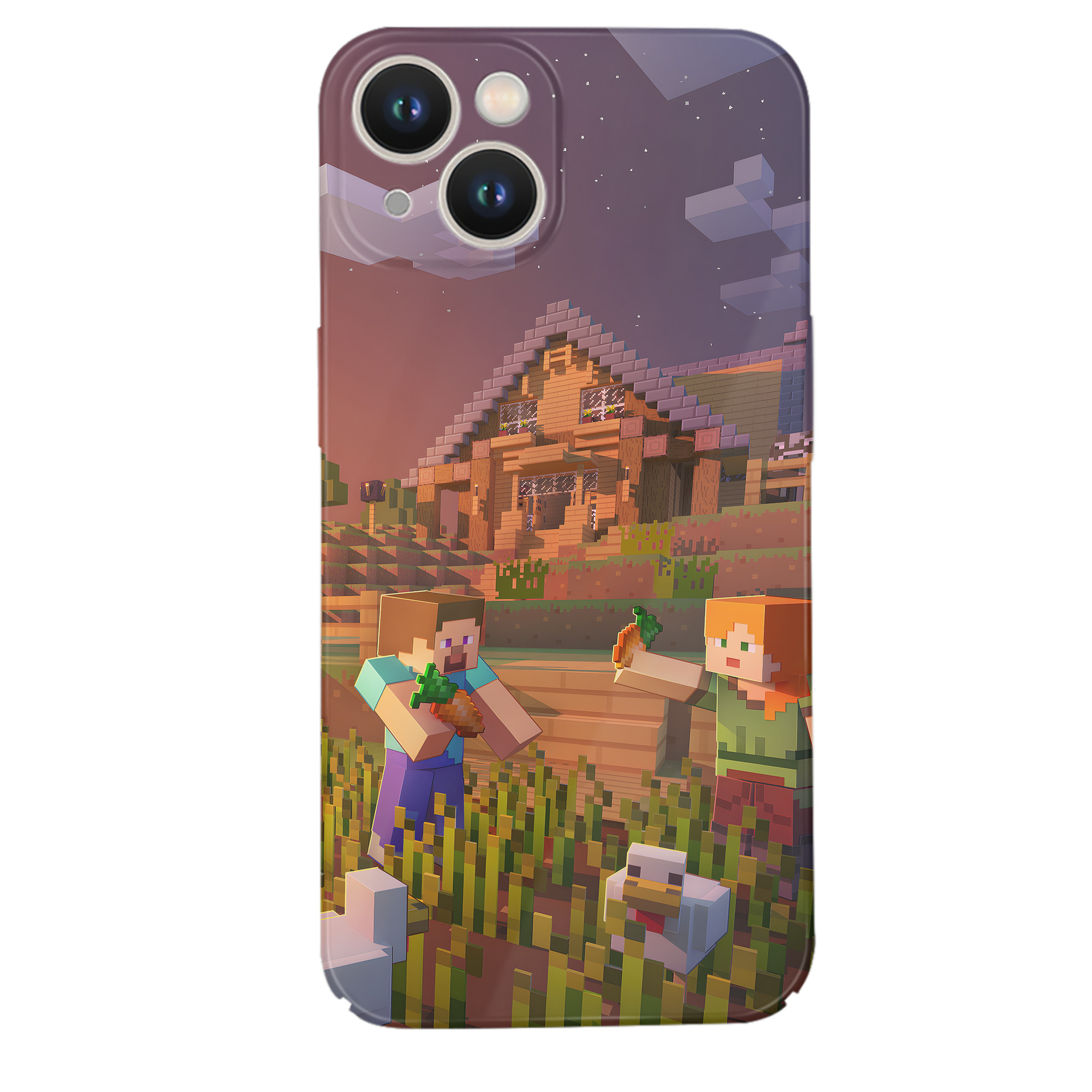 （画像用） マインクラフト ブロックの世界 Minecraft MC Block world 【iPhone 14シリーズ対応】ハードケース